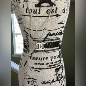 Authentic Upcycled Chanel Sterling Silver necklace White Silver